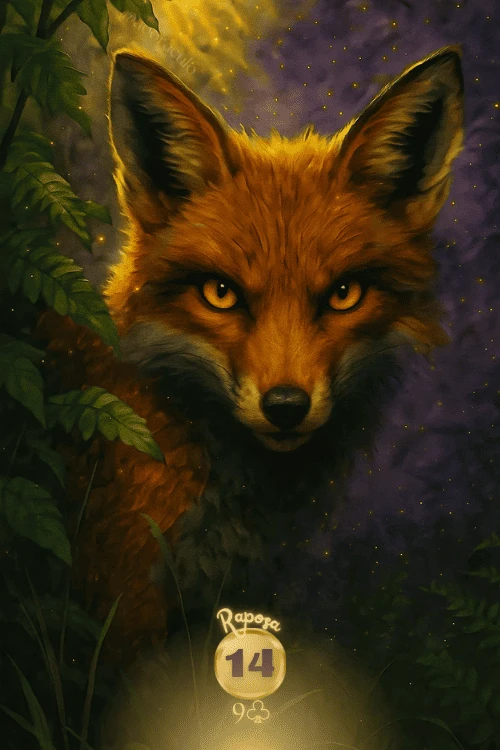 Raposa, carta 14 no Baralho Cigano