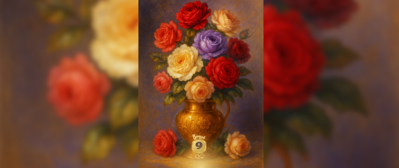 Buquê, carta 9 no Baralho Cigano