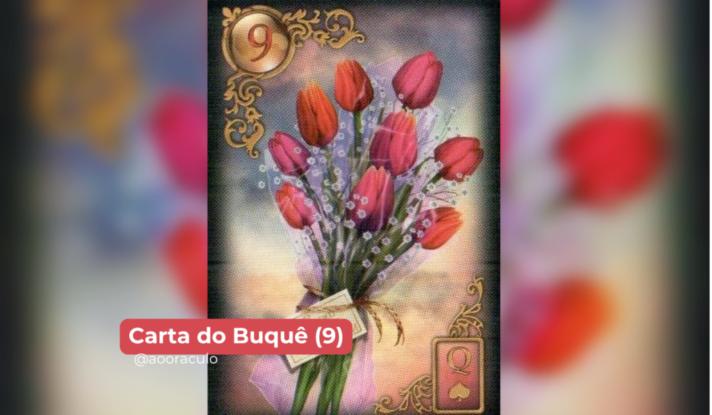 A carta Buquê (9) no Baralho Cigano é uma das mais positivas e radiantes, trazendo consigo mensagens de alegria, satisfação e presentes da vida. Assim como um buquê de flores, essa carta simboliza a beleza, harmonia e bons momentos. Ao surgir em uma leitura, o Buquê geralmente indica a chegada de boas notícias, recompensas por esforços realizados ou uma fase de prosperidade, tanto em aspectos pessoais quanto profissionais.