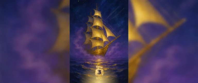 Navio, carta 3, no Baralho Cigano