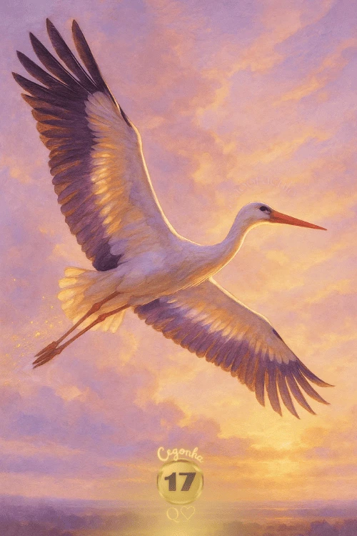Cegonha, carta 17 no Baralho Cigano
