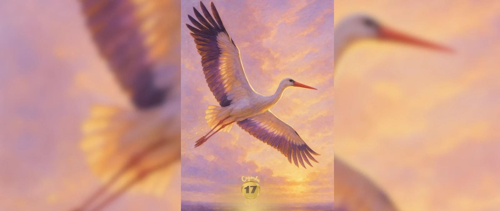 Cegonha, carta 17 no Baralho Cigano