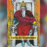 A carta do Imperador, identificada com o número 4 nos arcanos maiores do tarot, representa autoridade, estrutura e estabilidade. Ele é o arquétipo do pai, que traz ordem às situações e lidera com sabedoria.