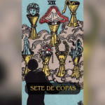 O Sete de Copas é uma carta do Tarot que carrega uma forte energia ligada aos sonhos, escolhas e à confusão emocional. Ela aparece quando você se encontra em um momento de muitas possibilidades e possibilidades, mas com dificuldade para tomar decisões claras.