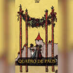 O Quatro de Paus é uma carta do Tarot que simboliza celebração, harmonia e conquistas. Representa momentos de alegria compartilhada, união e estabilidade.