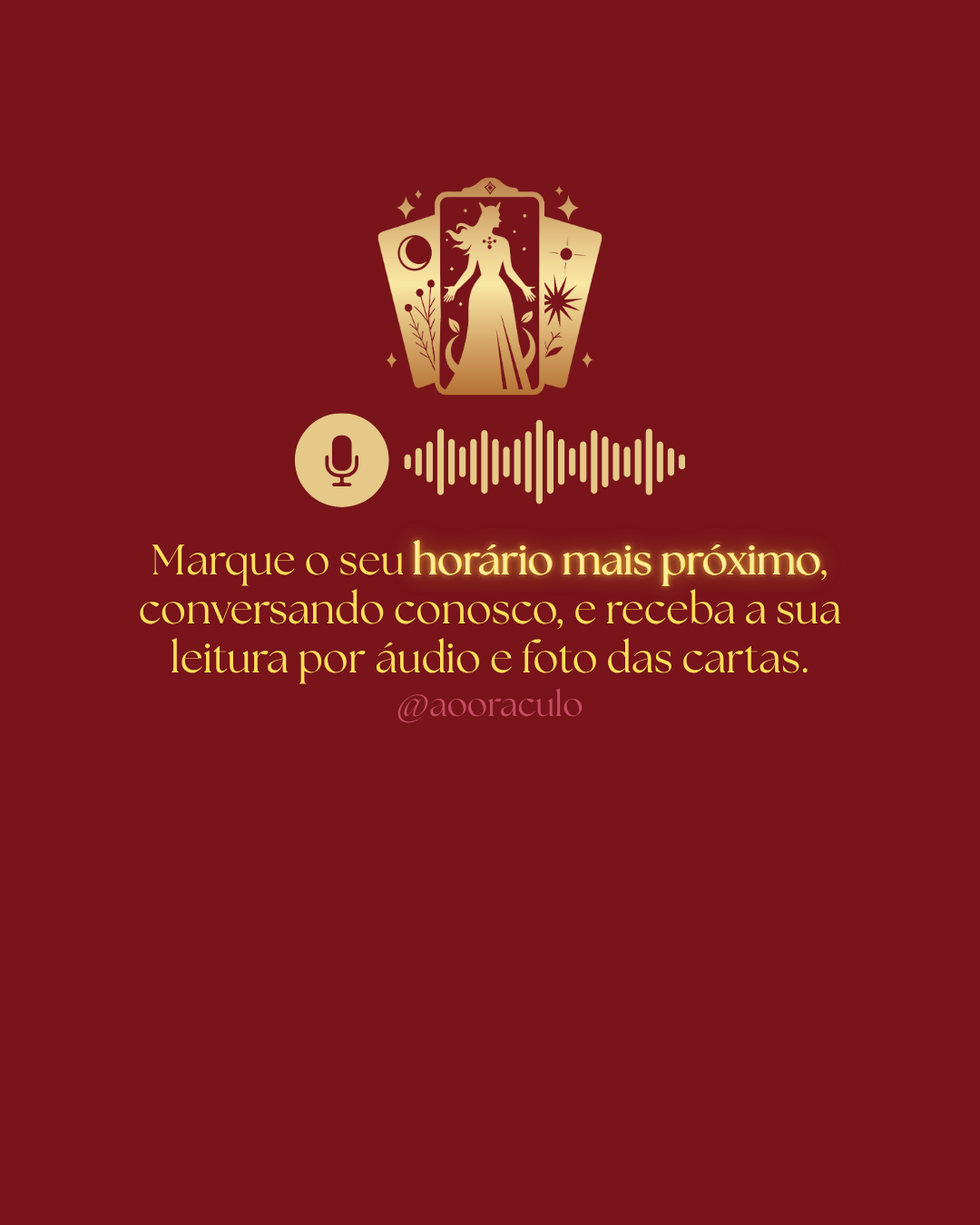 🔥 Marque a sua leitura de cartas, e receba por áudio e foto!