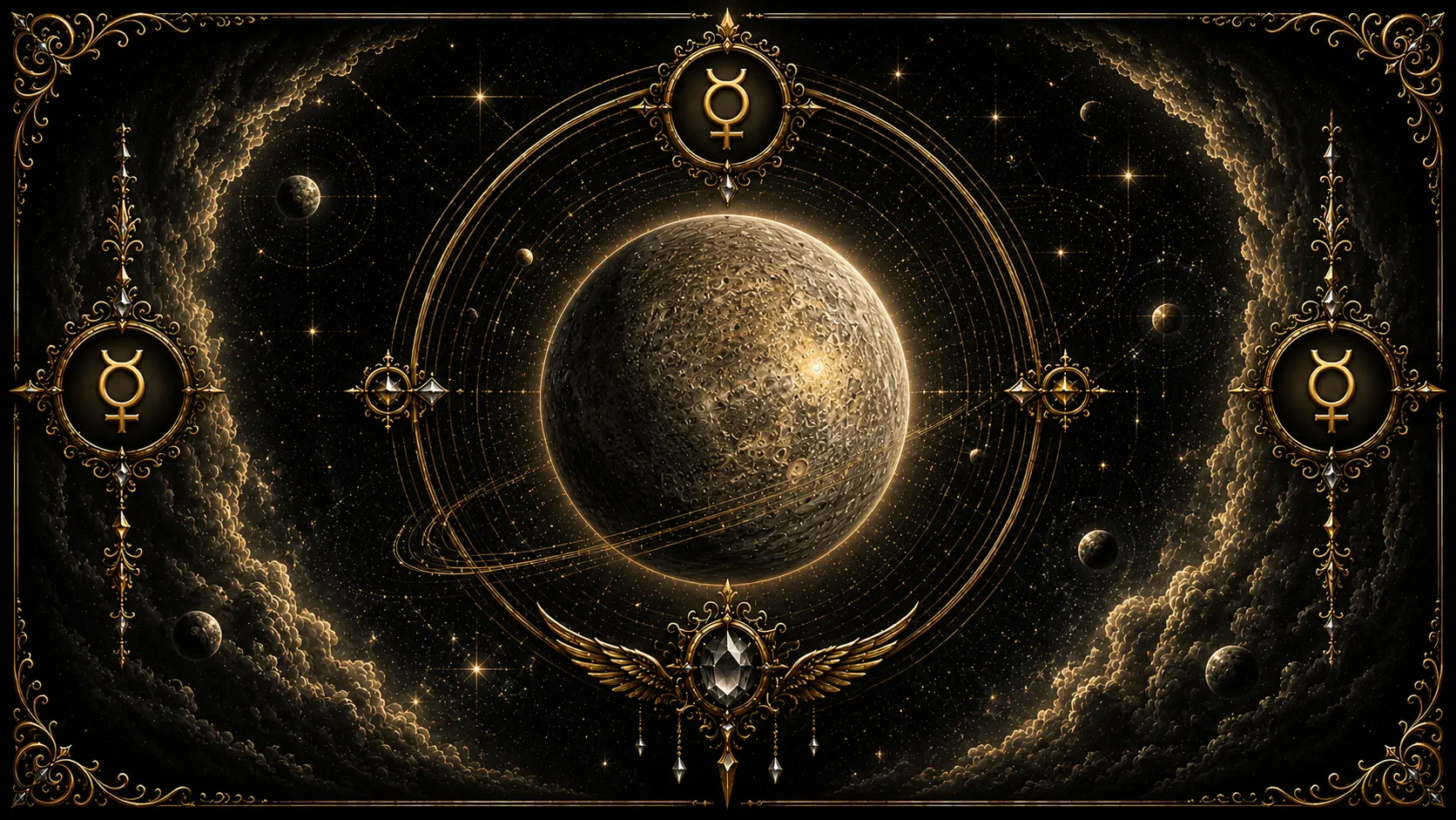 Carta Barbieri Zodiac Oracle Mercúrio ilustrada por Paolo Barbieri