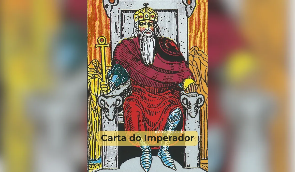 A carta do Imperador, identificada com o número 4 nos arcanos maiores do tarot, representa autoridade, estrutura e estabilidade. Ele é o arquétipo do pai, que traz ordem às situações e lidera com sabedoria.