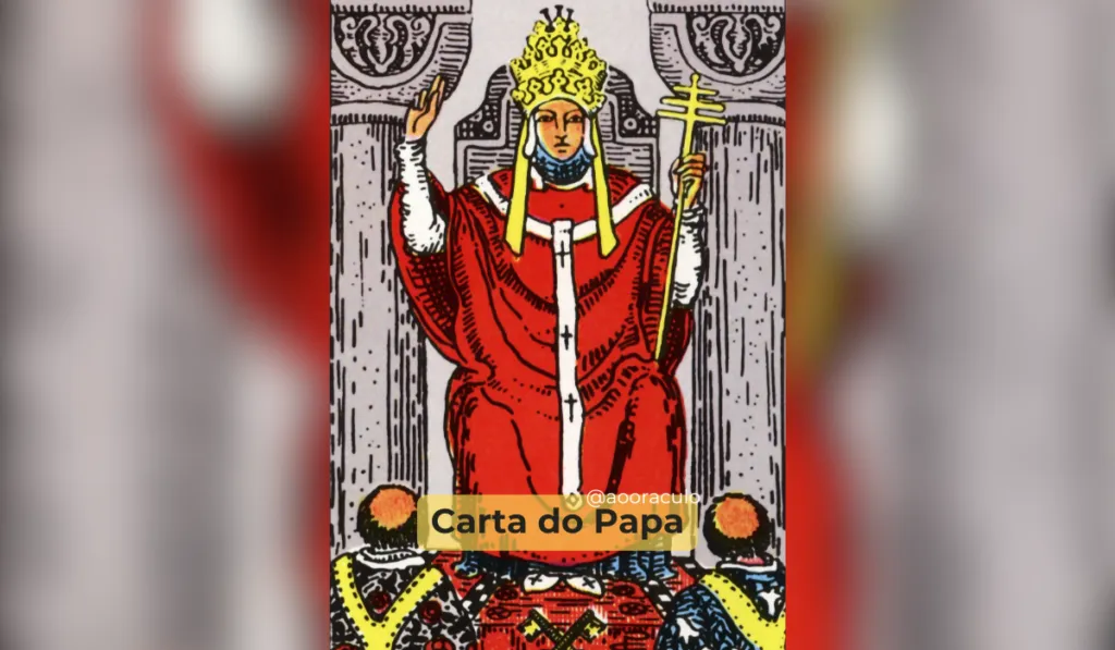 A carta do Papa, também conhecida como Hierofante, é a quinta dos arcanos maiores do tarot e simboliza tradição, espiritualidade e sabedoria.