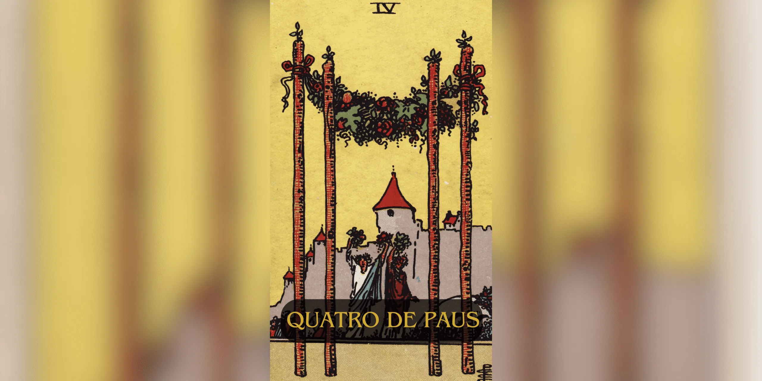 O Quatro de Paus é uma carta do Tarot que simboliza celebração, harmonia e conquistas. Representa momentos de alegria compartilhada, união e estabilidade.