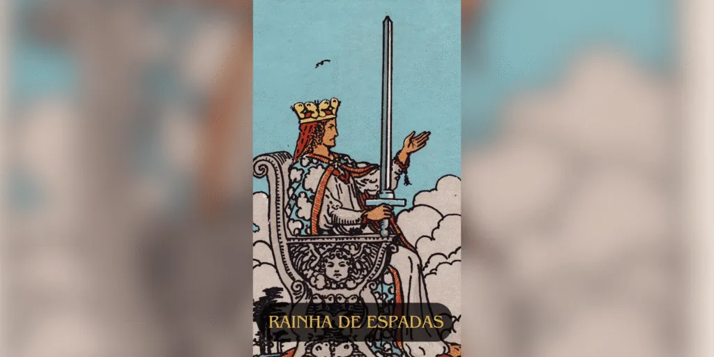 A Rainha de Espadas é uma das figuras mais fortes, inteligentes e estrategistas do Tarot. Ela representa clareza mental, assertividade, comunicação afiada e a sabedoria que nasce da dor superada.