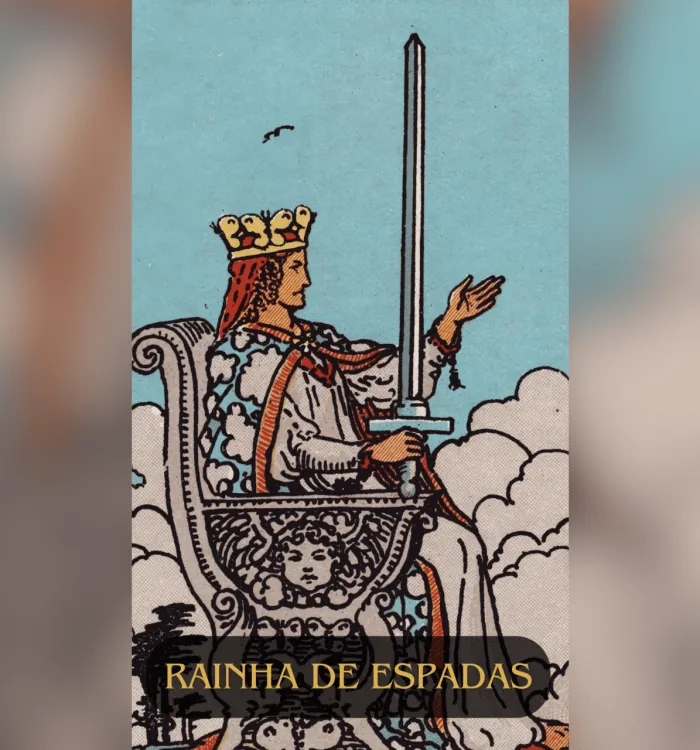 A Rainha de Espadas é uma das figuras mais fortes, inteligentes e estrategistas do Tarot. Ela representa clareza mental, assertividade, comunicação afiada e a sabedoria que nasce da dor superada.